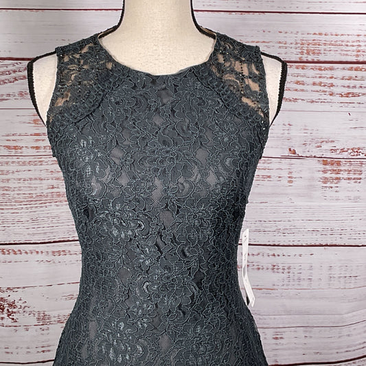 NWT LAUREN RALPH LAUREN Women's Gray Beaded Lace Sleeveless Cocktail Dress- SZ 8