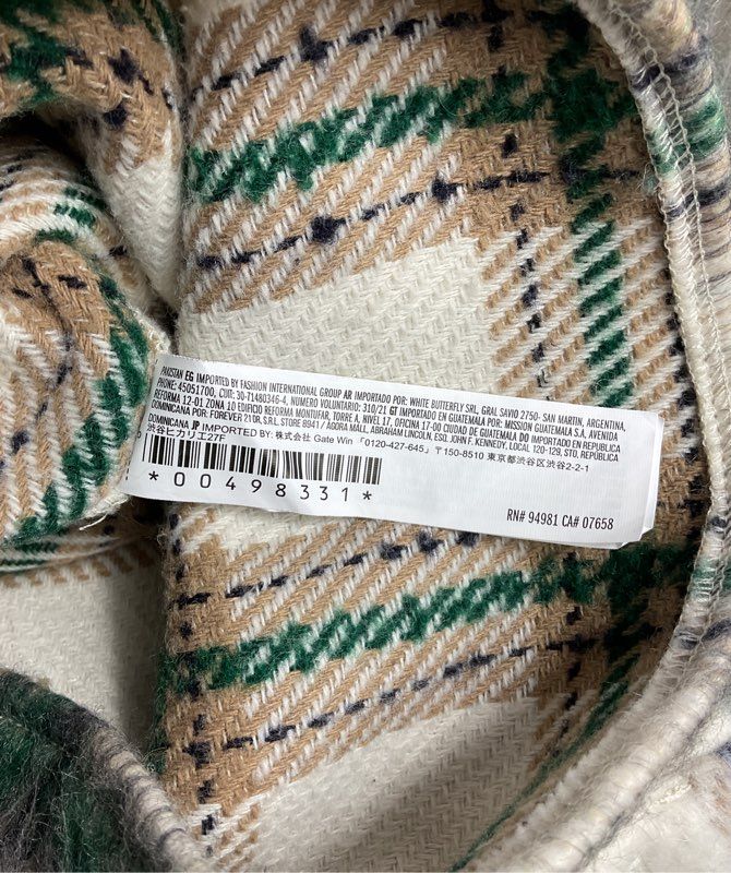 Forever 21 x Disney Donald Duck Fuzzy Plaid Jacket Multicolor M