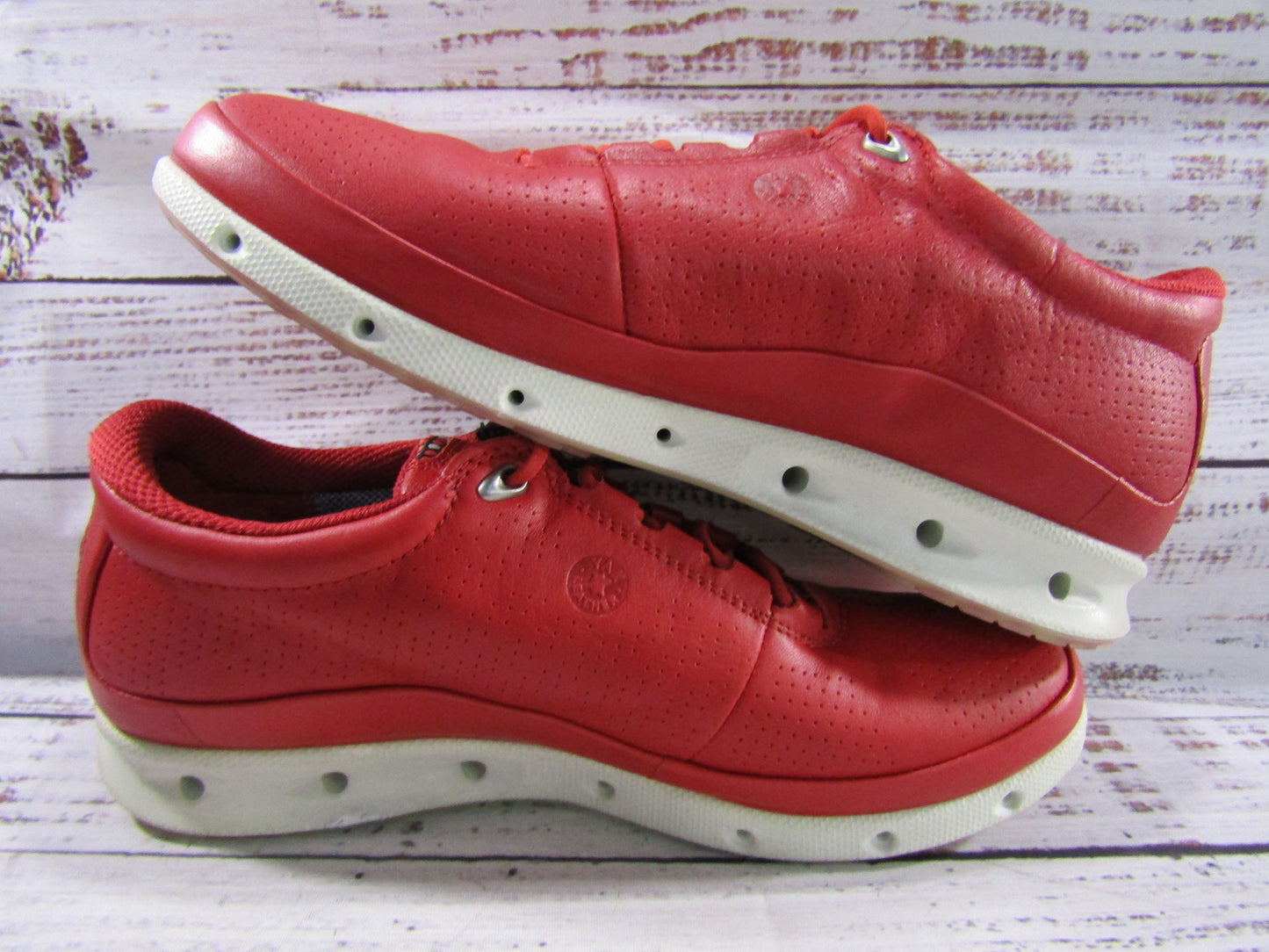Ecco Cool Pro Women's Red Leather Gore-Tex Waterproof Golf Shoes Size 6