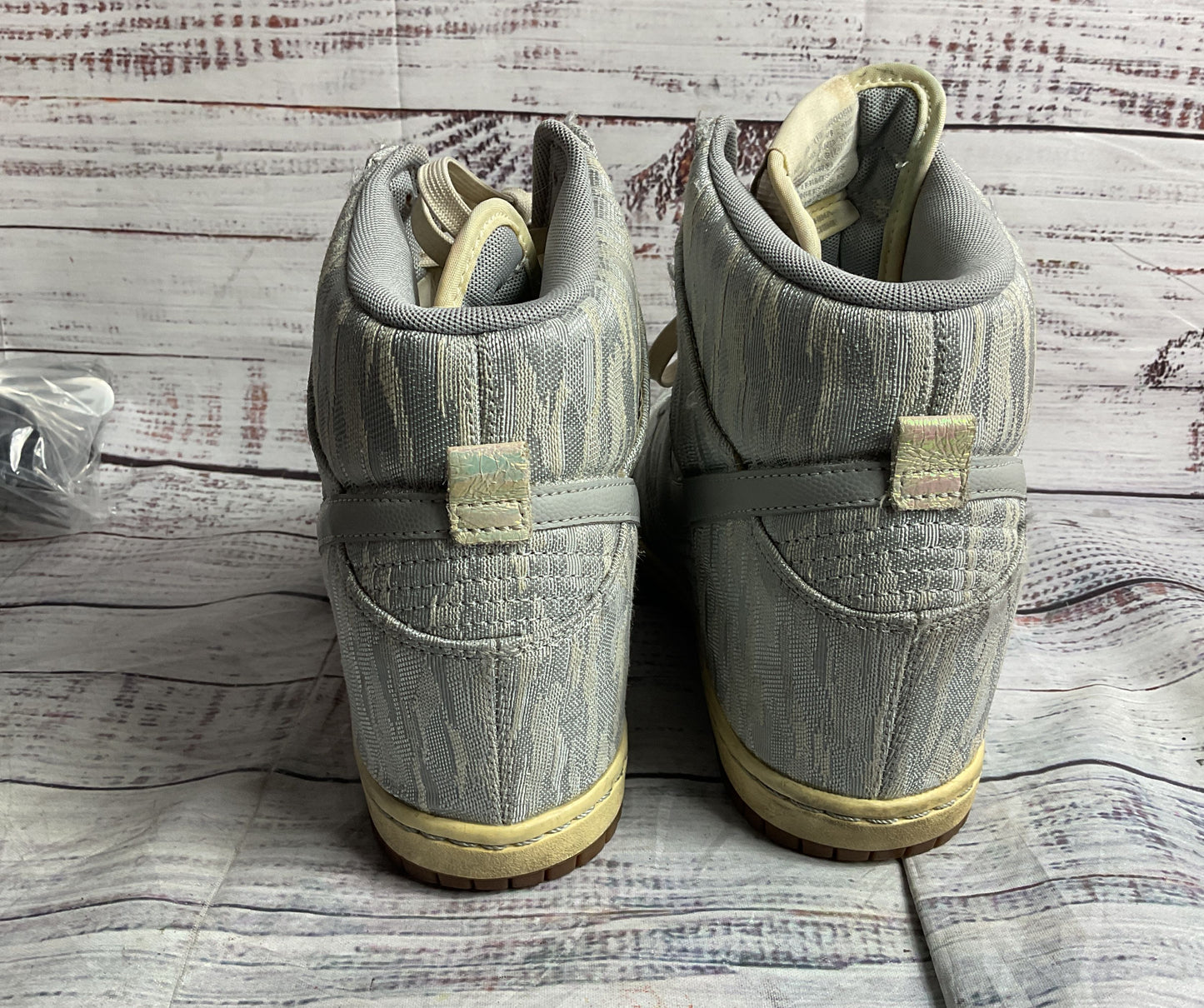 Nike Dunk Sky Hi Premium Wedge Sneakers Gray Sail Silver 10