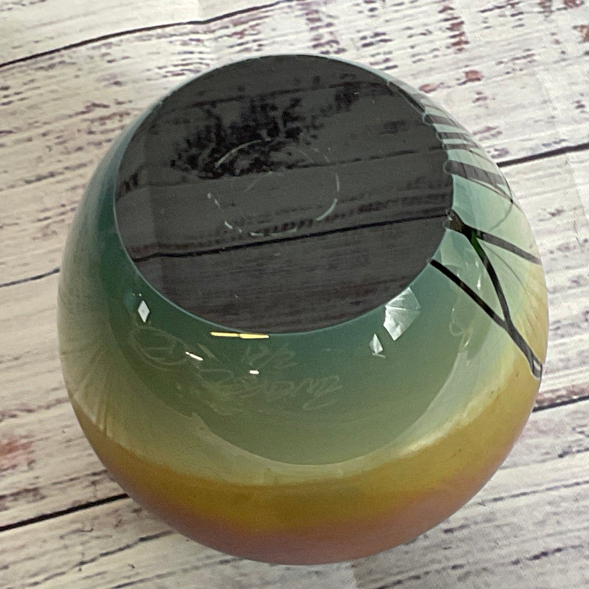 VTG. Signed CRAIG ZWEIFEL Iridescent Paperweight- 3"