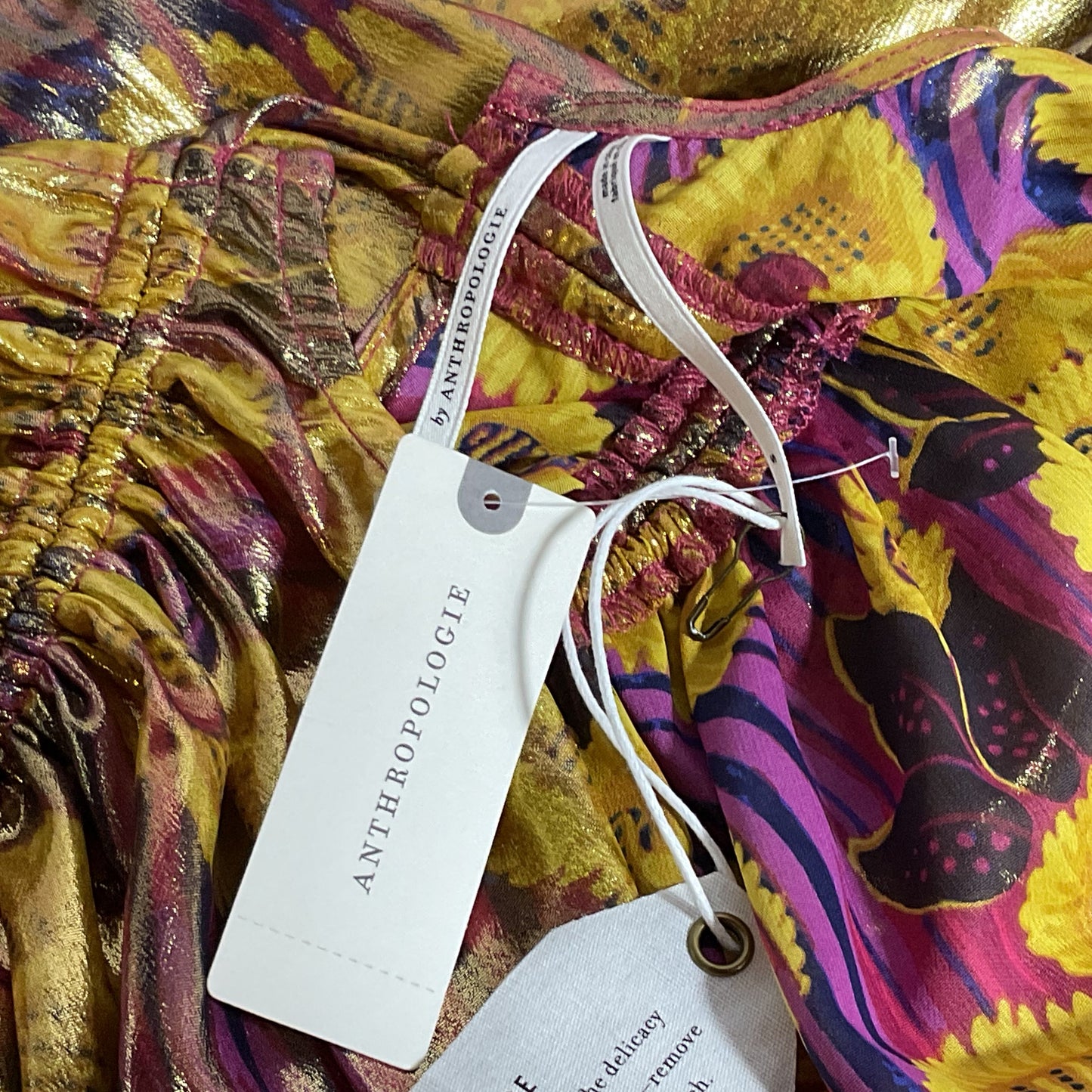 By ANTHROPOLOGIE Shine Kaftan Floral Dress- SZ S