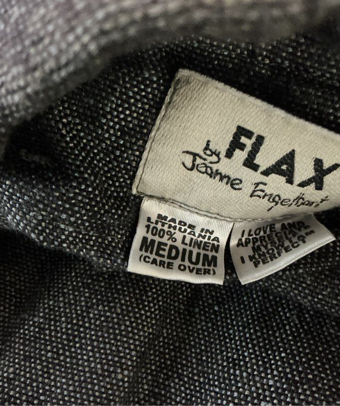 Women's Flax by Jeanne Engelhart Dark Gray Linen Jacket Size M