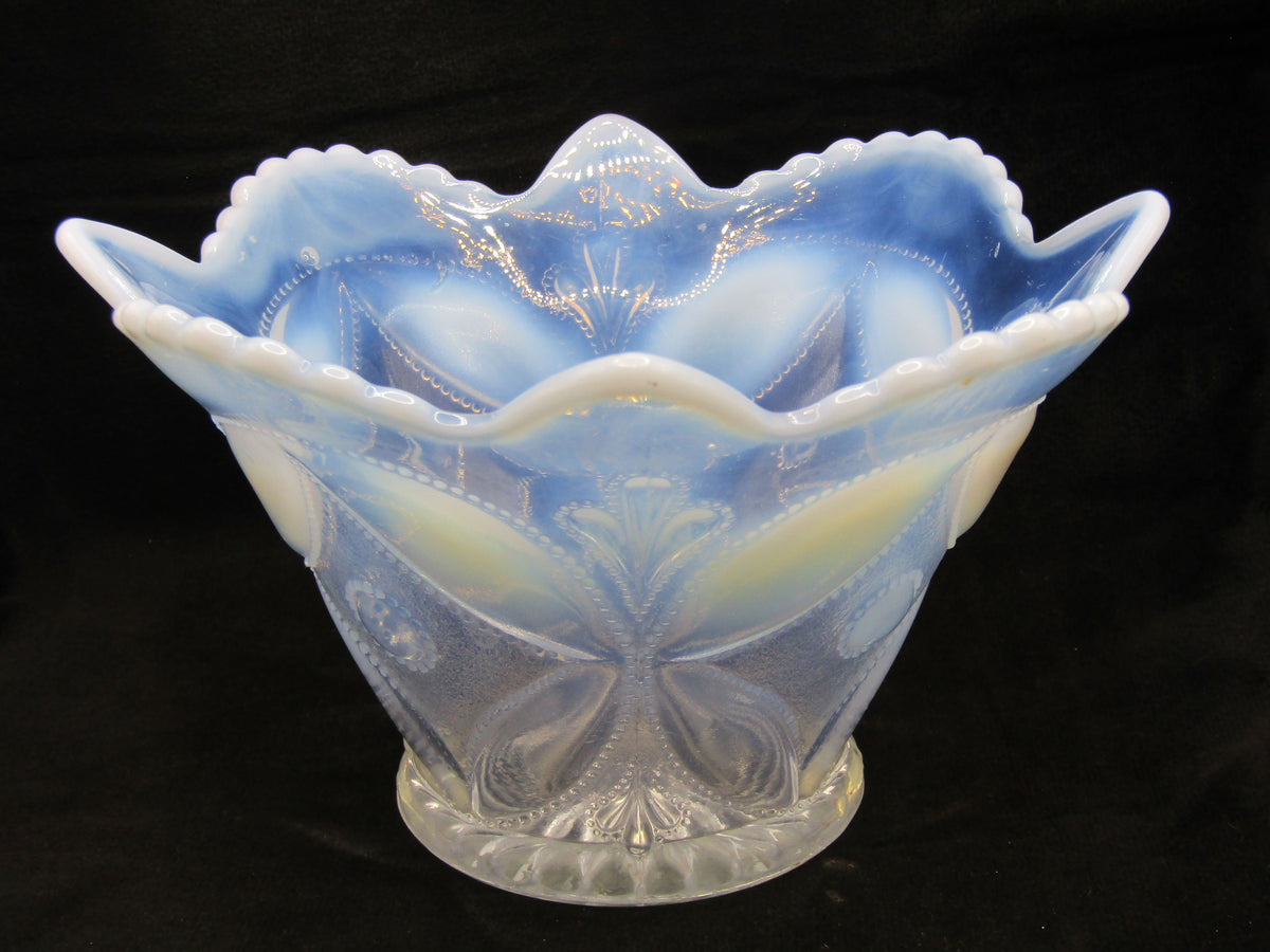 Vintage Dugan Ornate Opalescent Glass Bowl