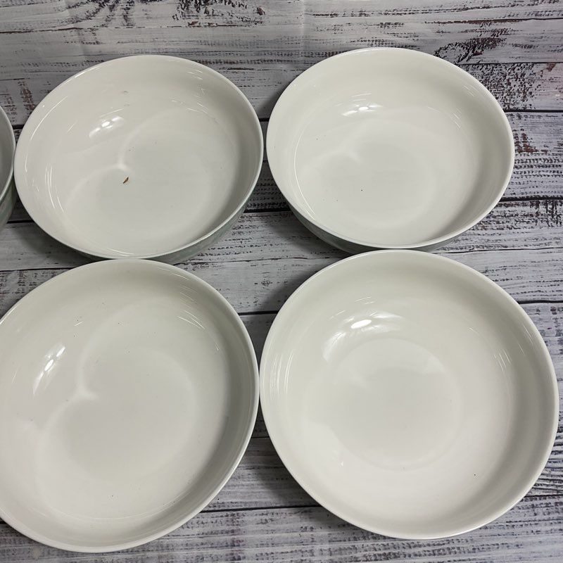 Six (6) St. James Hankook Super Strong Bone Fine China White Floral Trim Bowls