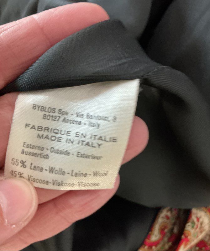 Women's Vintage Byblos Black Jacket with built in scarf Size 46/US L