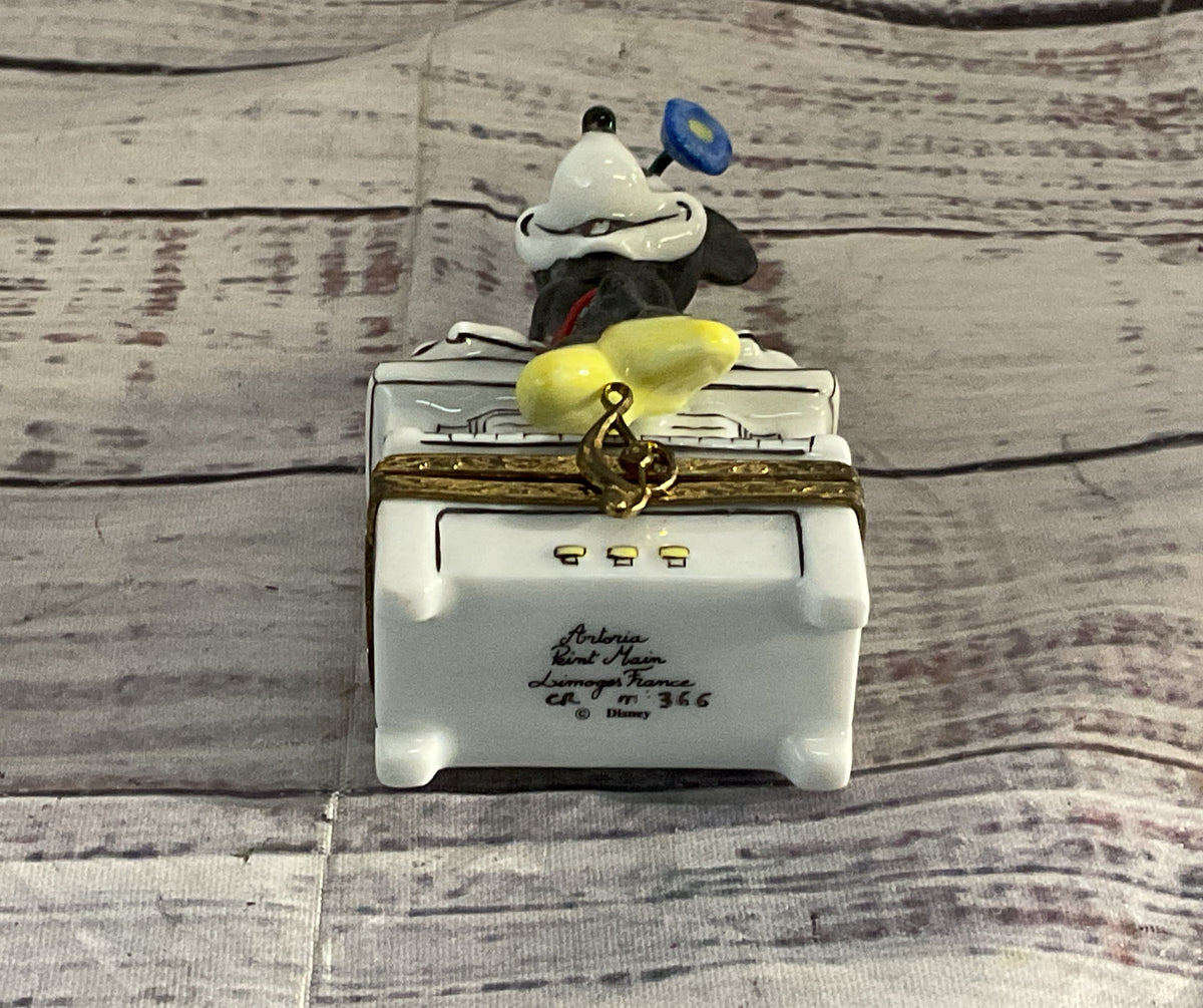 Limoges Disney Artoria Minnie Mouse on Piano Trinket Box Multicolor