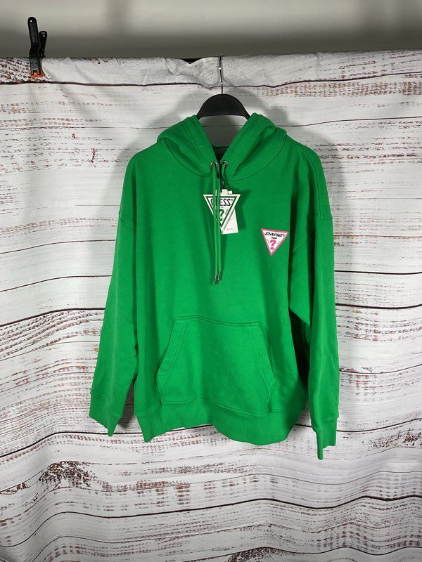 Guess USA x Jon & Vinny's Italian Green Hoodie Sweatshirt Made in USA Size M