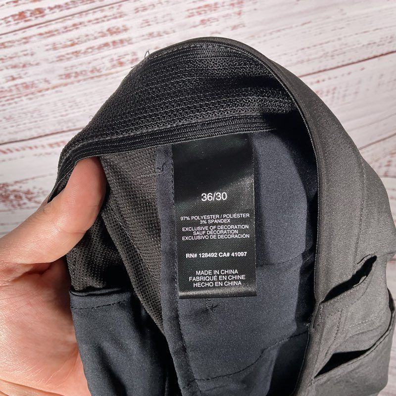 NWT Greg Norman Performance Pants Black Stretch Fit Golf Trouser Pants 36x30
