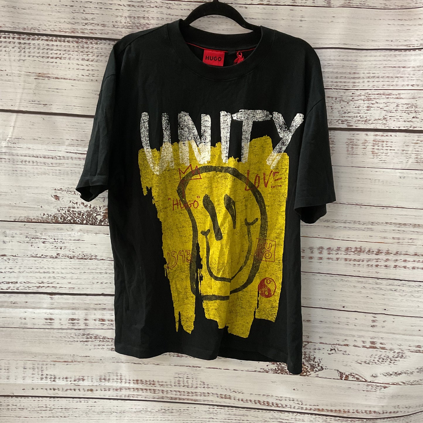 Hugo Boss Black Smiley Face Print T-shirt - Size XXL