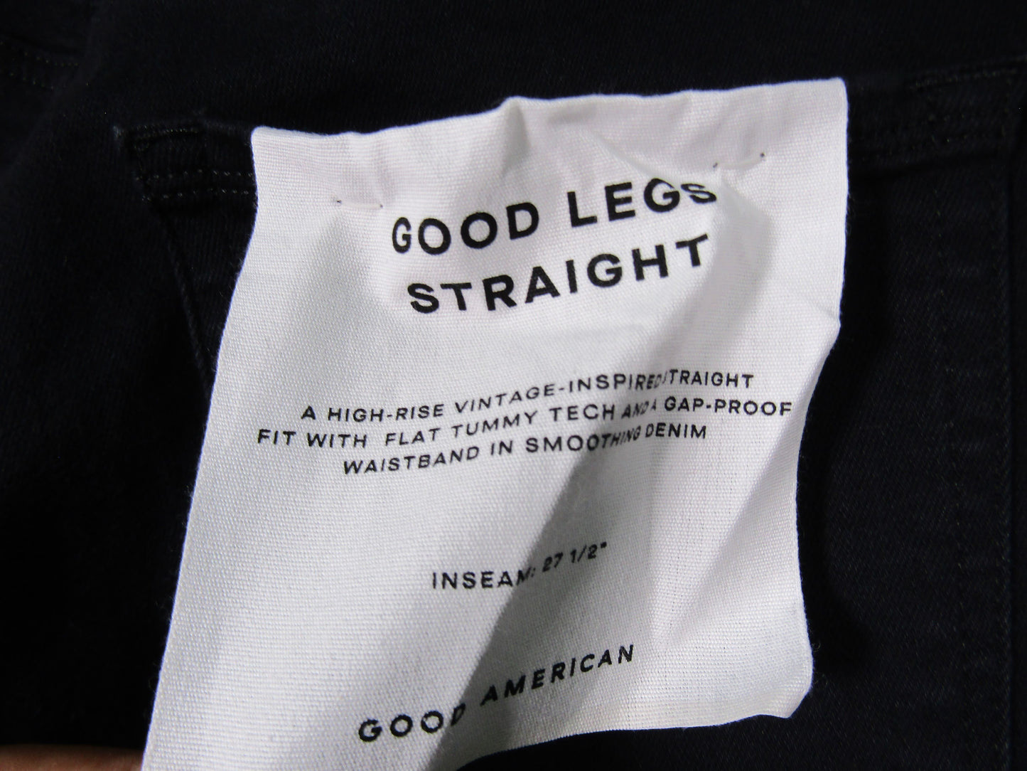 Good American Good Legs Women's Black Straight Jeans Size 8