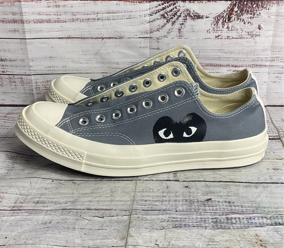 Comme des Garçons Play Converse Chuck Taylor All Star Sneakers Gray 8.5 M 10.5 W