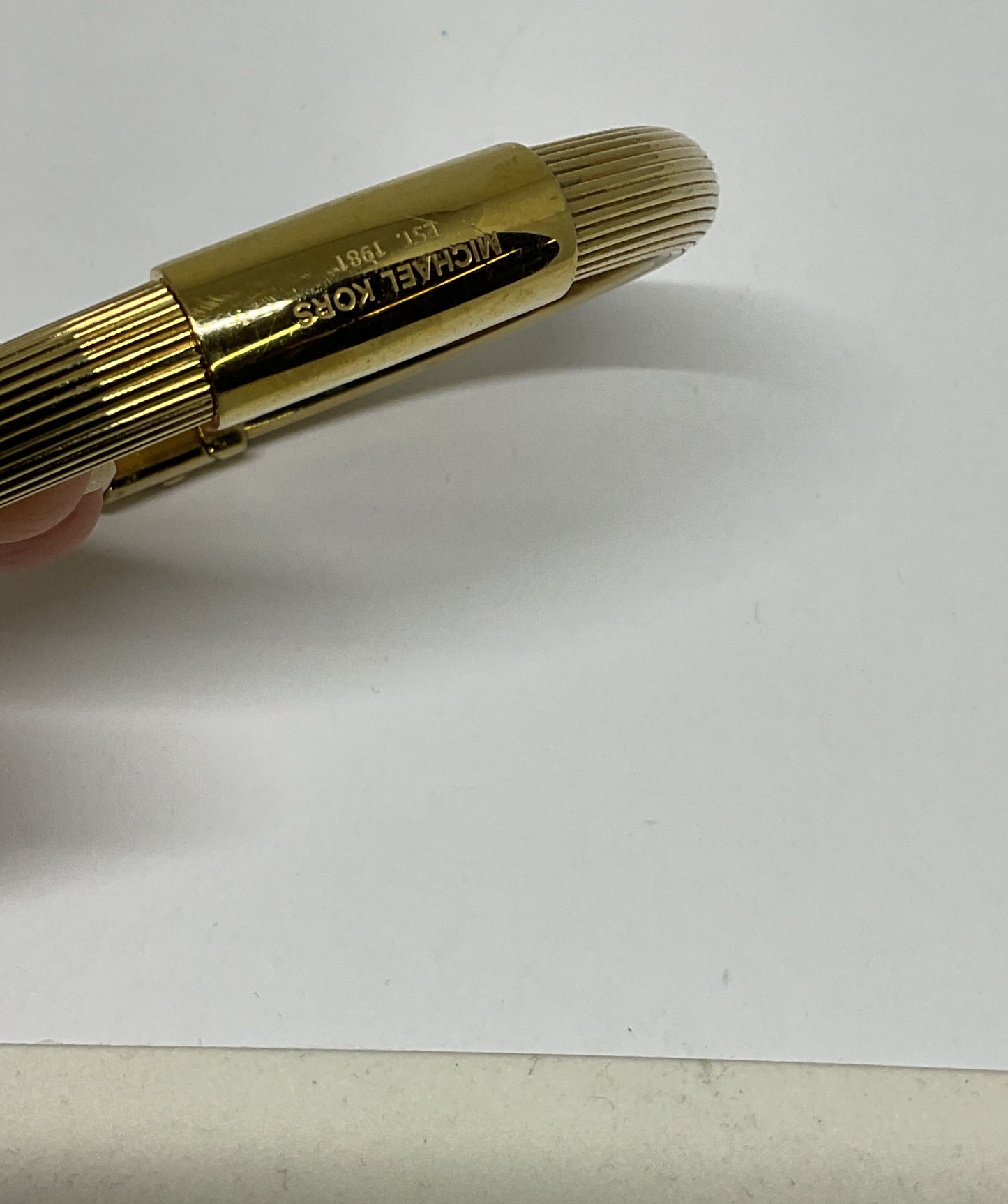 MICHAEL KORS Gold Tone Hinged Bangle Bracelet