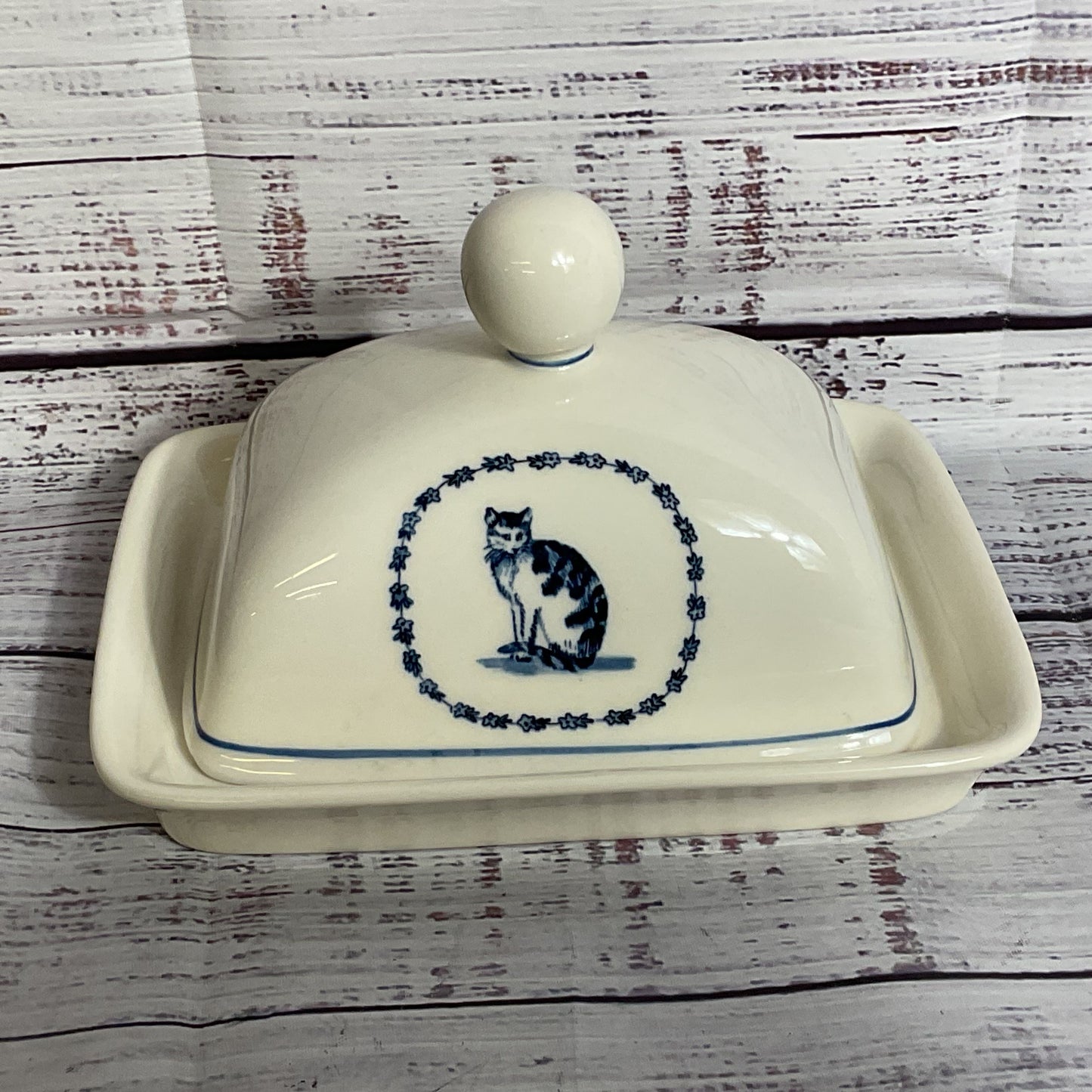 Anthropologie Molly Hutch Cat Butter Dish with Lid