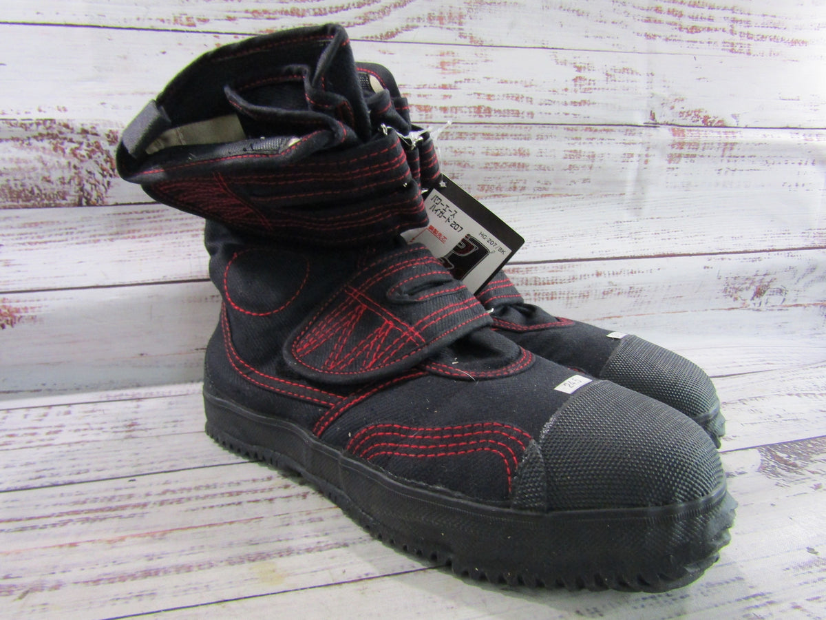 Rikio Power Ace Men's Black & Red Tabi Steel Toe Work Boots Size 6.5