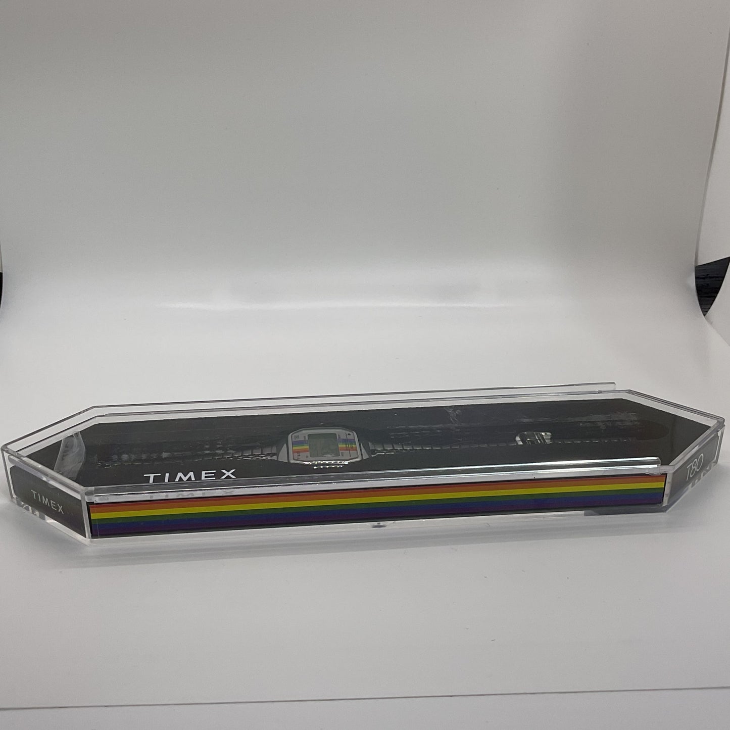 NEW TIMEX T80 Pride Rainbow Stainless Steel Digital Indiglo Watch