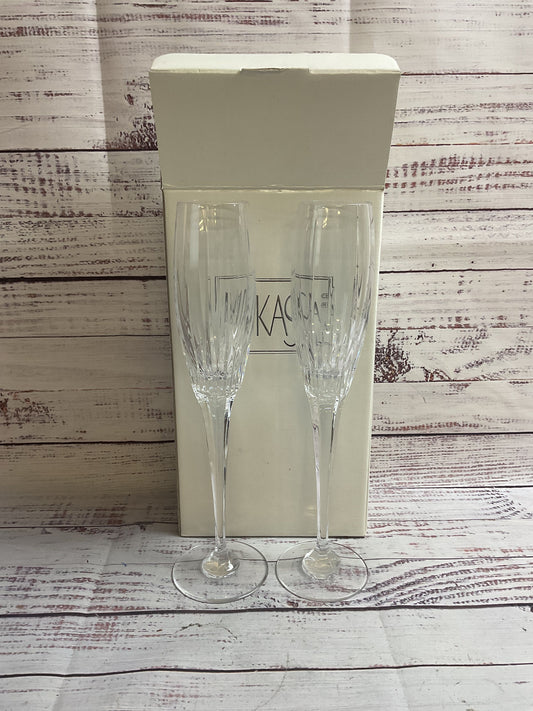 Mikasa Set Of 2 Diamonds Xy Flute Glasses