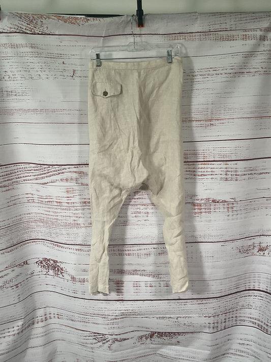 Rachel Comey Beige Linen Side Button Drop Pants - Size 2