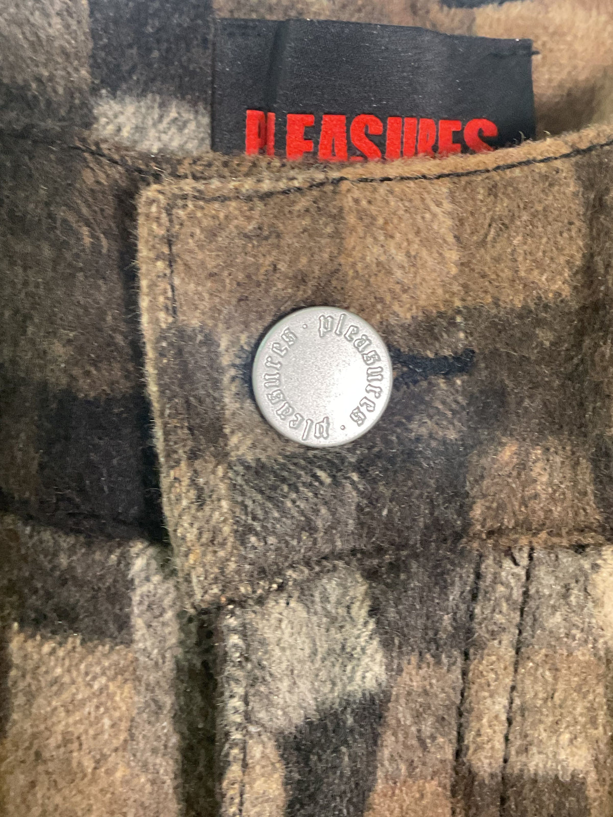 Pleasures Now Fuzzy Brown Pixel Pants NWT - Size 30