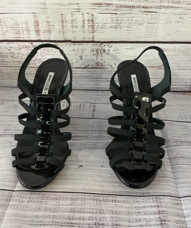 Women's Manolo Blahnik Black Wedge Sandal Size 35.5 US Size 5
