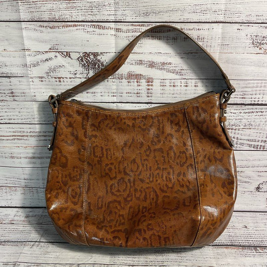 VTG. Cole Haan Snake Embossed Brown Faux Leather Parker Hobo Bag Purse