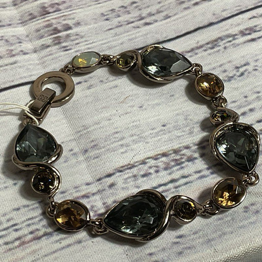 NWT GIVENCHY Smokey Quartz Opal Linked 7" Bracelet