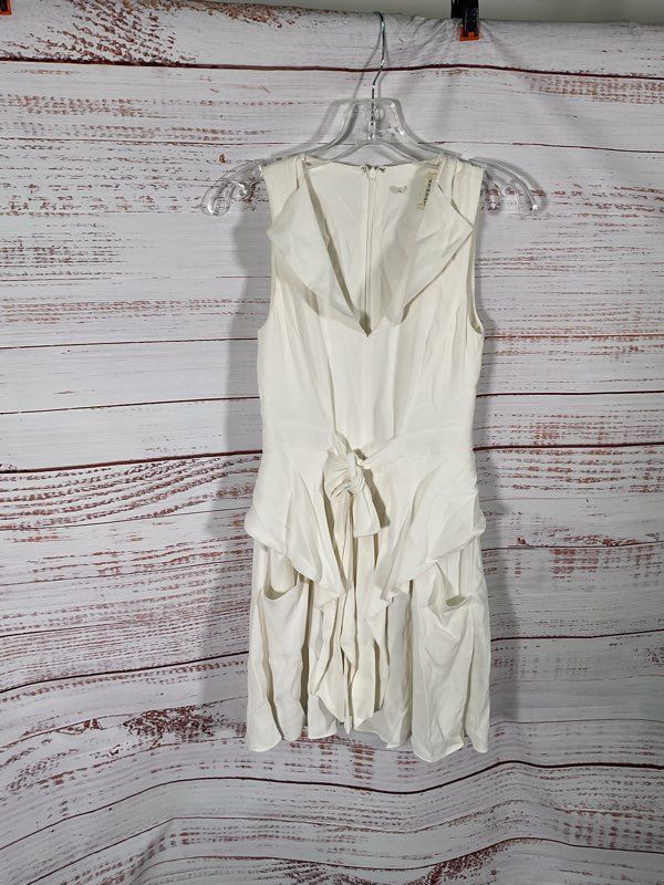 L'AGENCE Women's Sleeveless White Center Wrap Pocket Short Dress Size 2