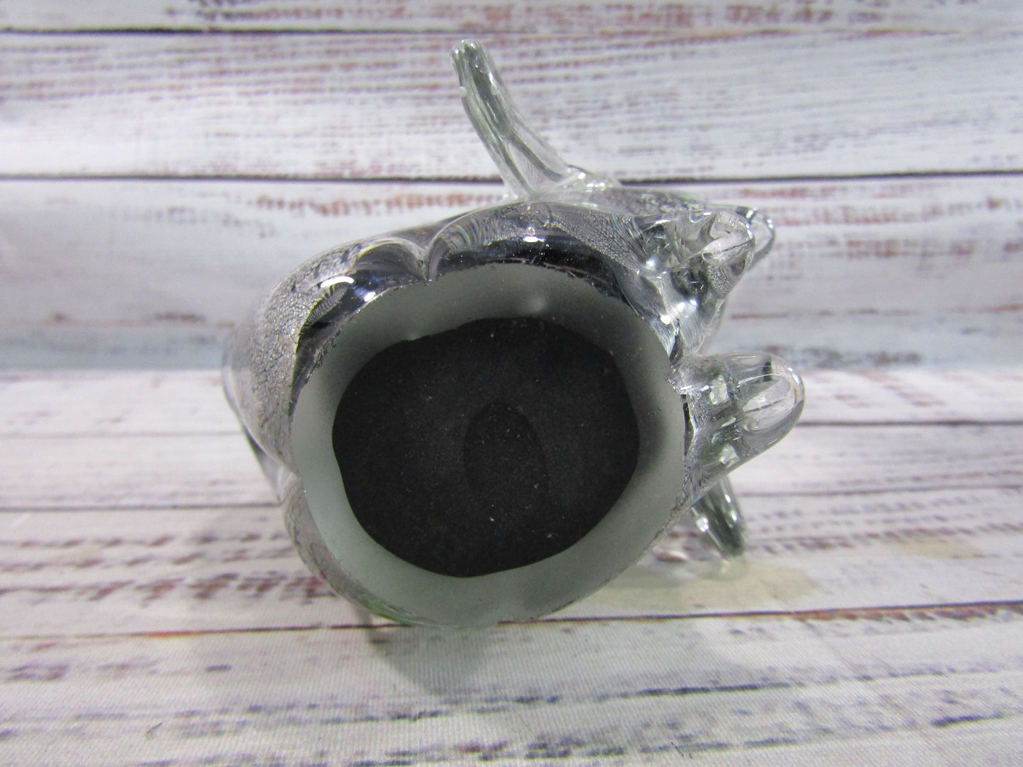 Hand Blown Silver Fleck Millefiori Murano Glass Elephant Figurine