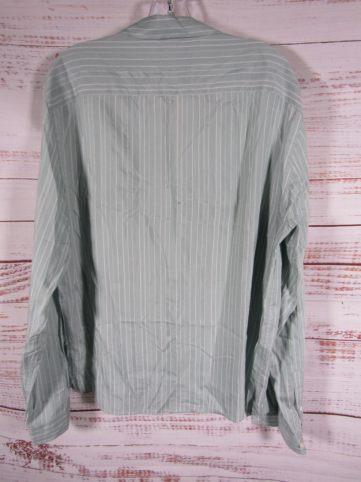The Kooples Men's Mint Green Long Sleeve Pinstripe Shirt Size XL