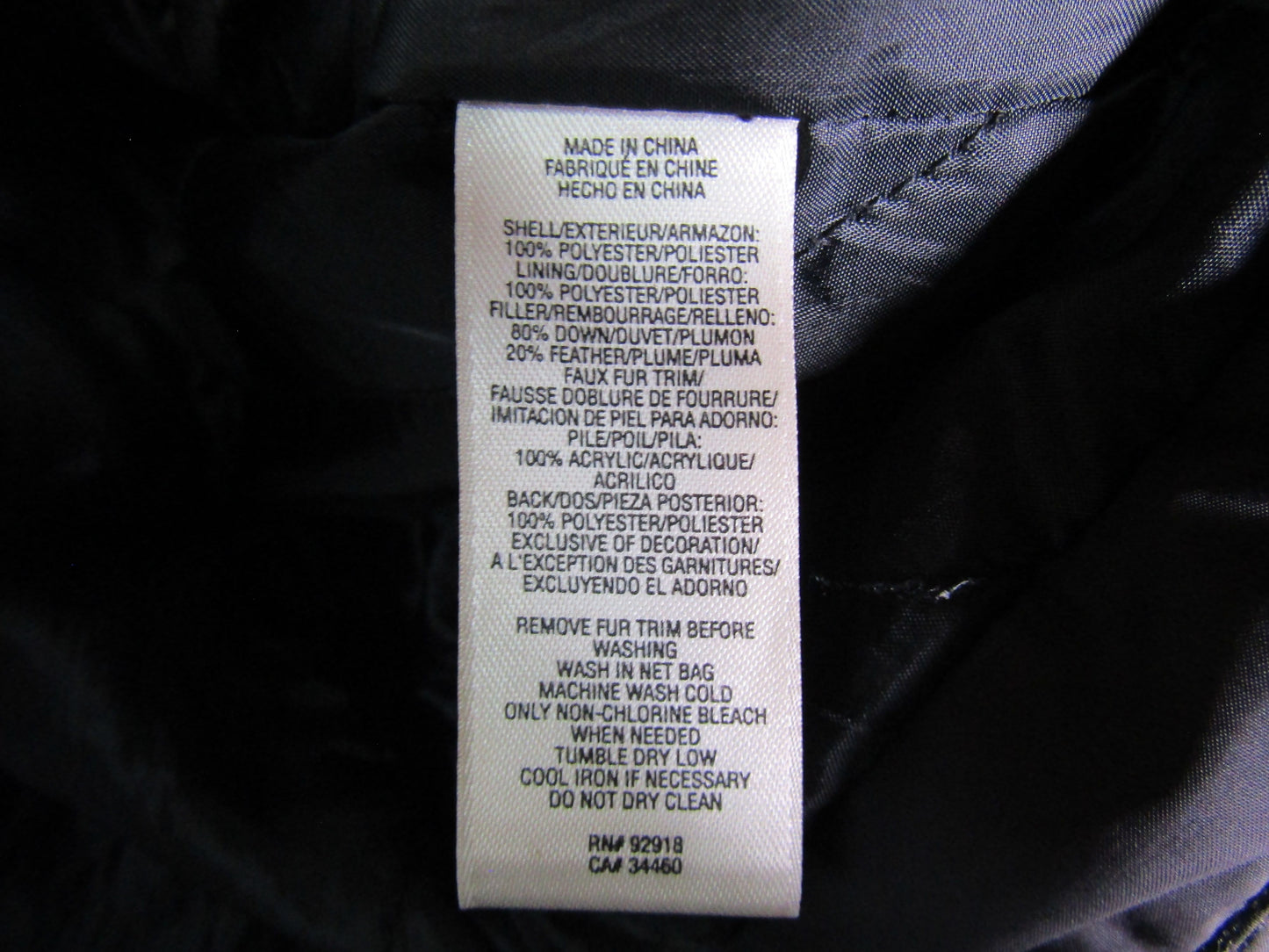 Juicy Couture Women's Black Down Feather Puffer Parka Jacket Size S
