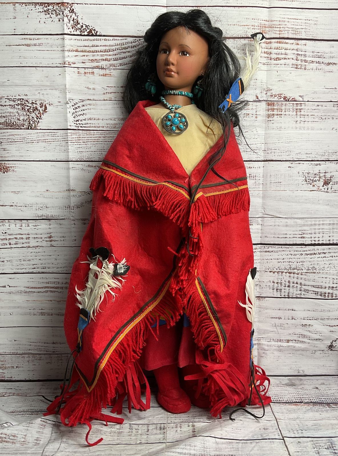 Traditions Vintage Porcelain Native American Morning Jasmine 26 Inch Doll