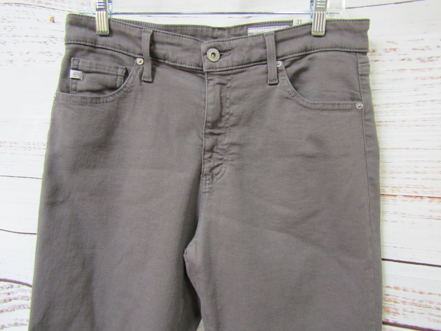 Adriano Goldschmied Mari Crop Women's Gray Mid-Rise Slim Straight Jeans Size 31