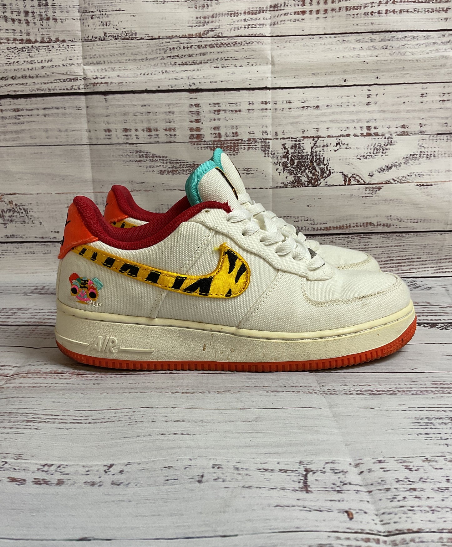 Nike Air Force 1 Low '07 LX Year of the Tiger White Athletic Shoe Women 7.5