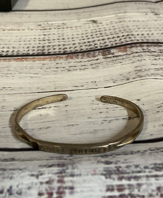 Comstock Sterling Silver Cuff Bracelet "Great Thing are in Future"