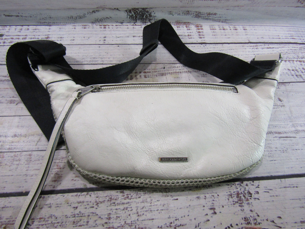 Rebecca Minkoff Bree Women's Off White Leather Mesh Fanny Belt Bag
