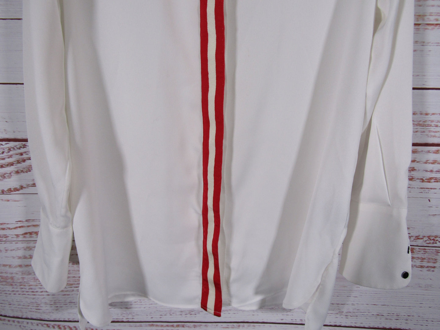 Hotel Particulier Women's White Long Sleeve Button Down Blouse Size L