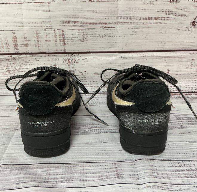 Men's Nike x Off White Air Force 1 Low Black Mesh Size 7 From 2018 Collection