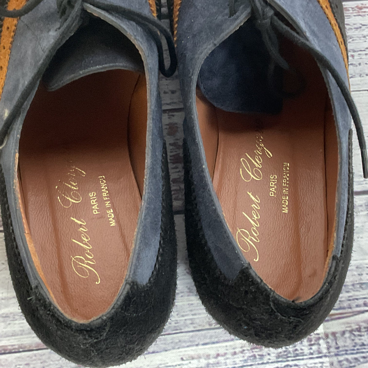 ROBERT CLERGERIE Women's Suede Tri Color Wingtip Oxford Shoes- SZ 4.5