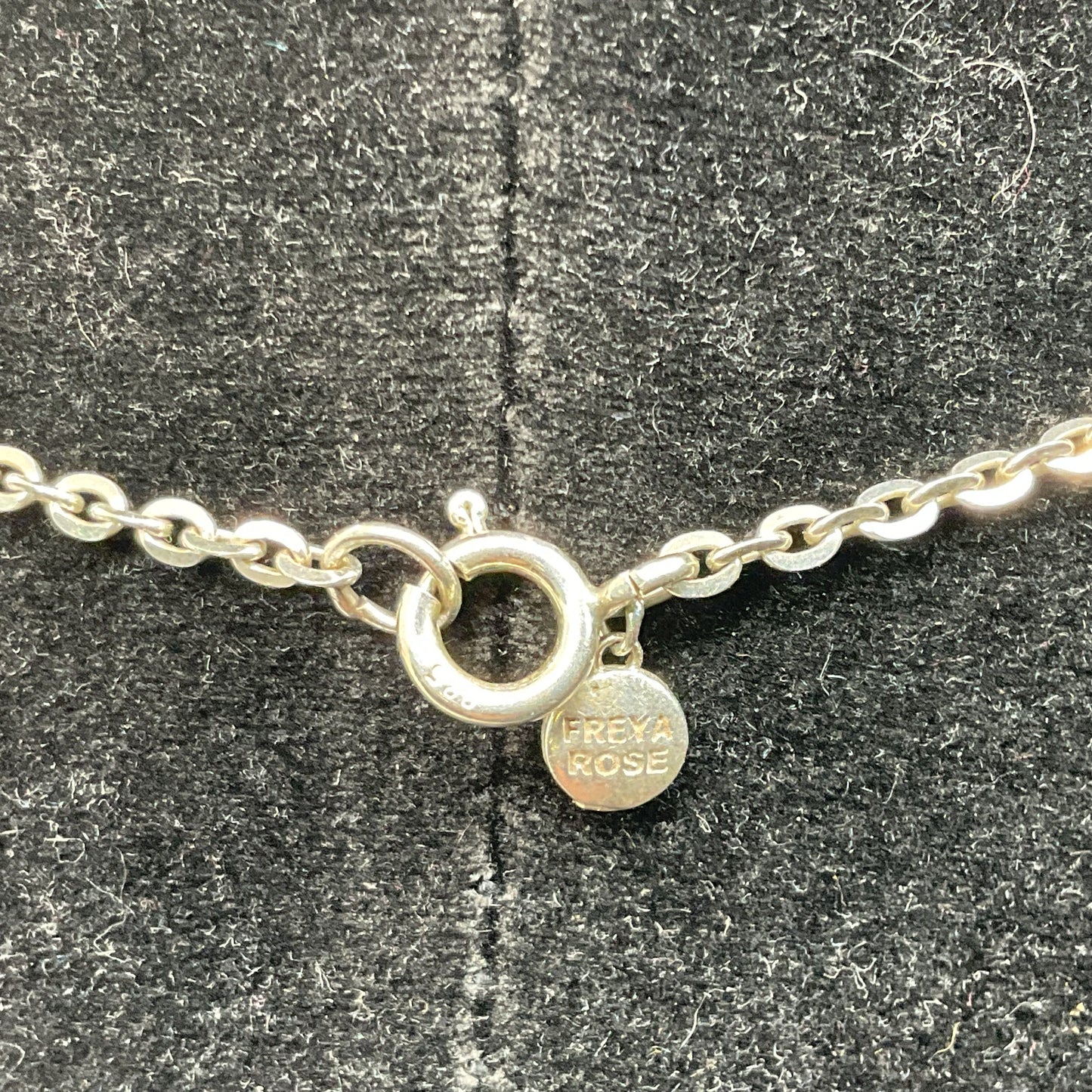 FREYA ROSE Sterling Silver & Mother of Pearl Charm 16" Chain Necklace- 10.80g