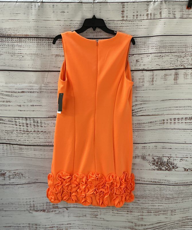 NWT Women's Donna Ricco Orange Dress with ruffled hem Size 12