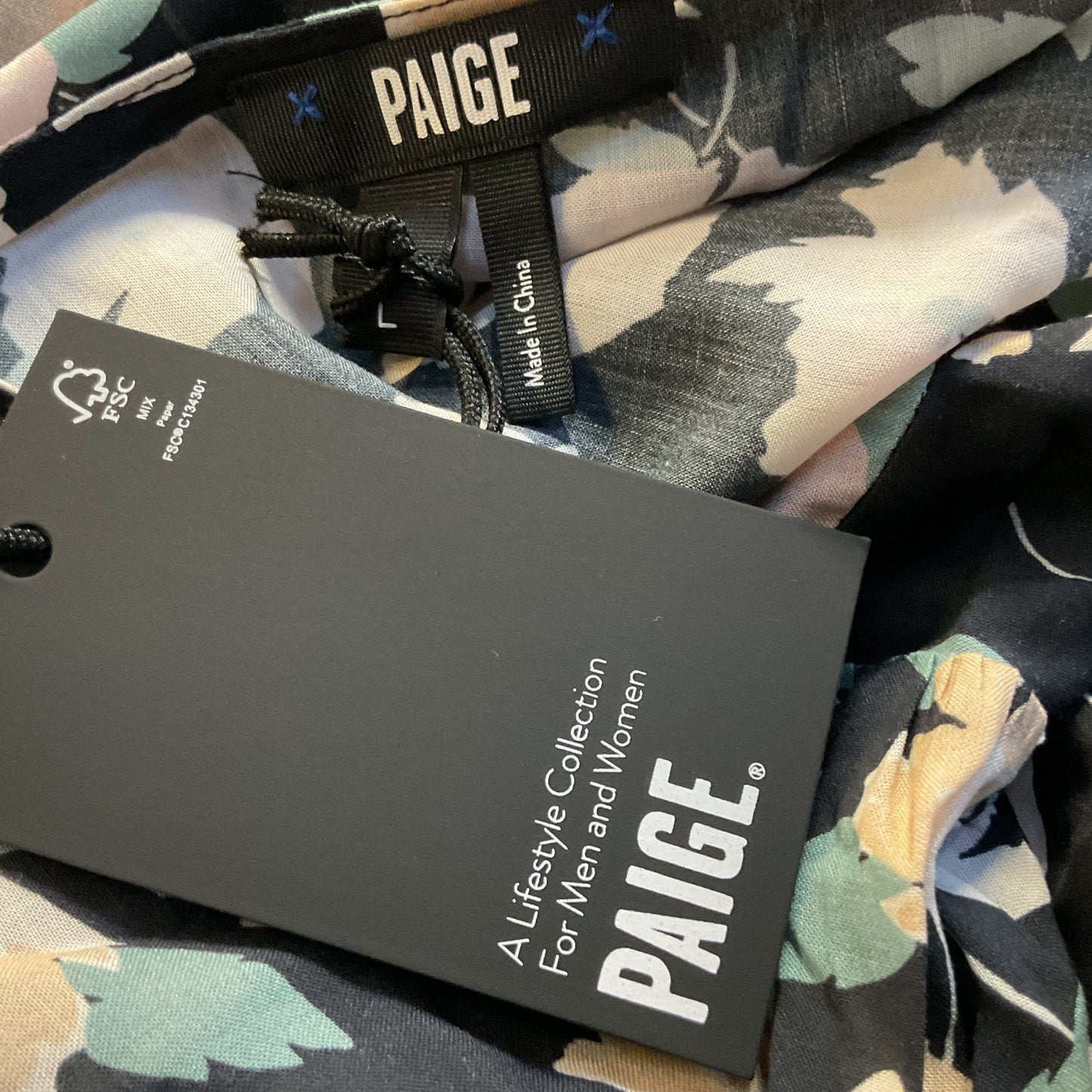 NWT PAIGE Women's Black Floral Rosemary Dress - SZ L