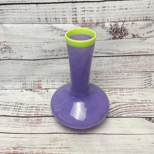 Athei*? Lavender Purple Green Top Black Base Signed Vase 1999 9.5