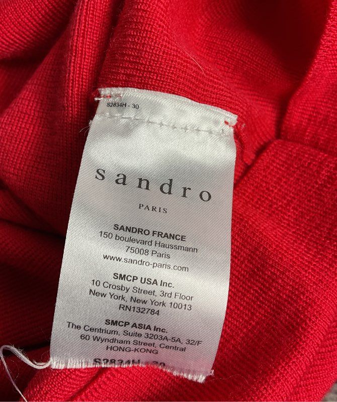Sandro Pullover Turtleneck Sweater Red