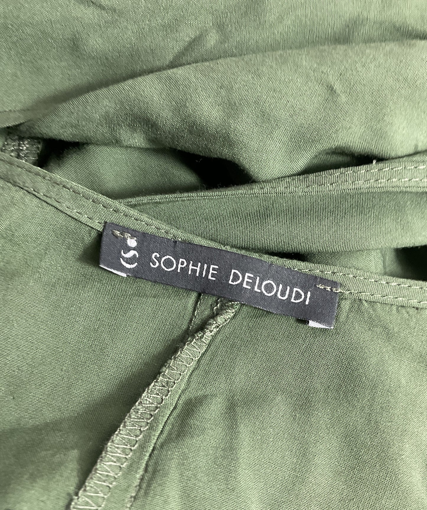 Sophie DeLoudi Wrap Cube Poncho Cover Up Dress Green OS