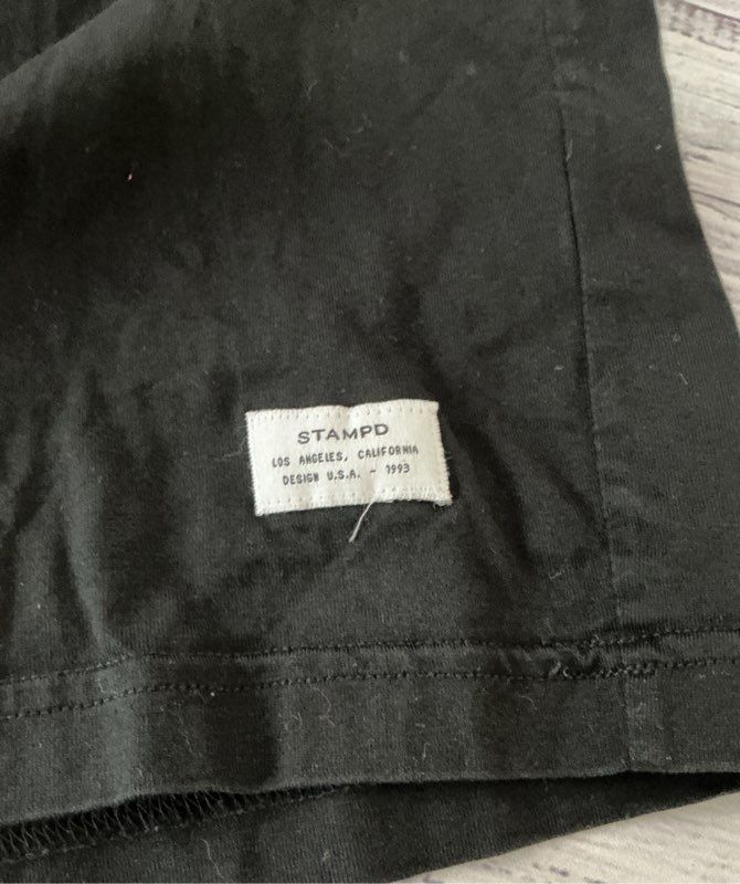 Men's Stampd Black Long Sleeve with white detail Size L Retail $132