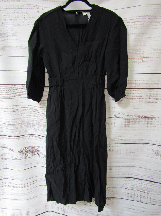 COS Voluminous Women's Black Long Sleeve V-Neck Dress Size 6