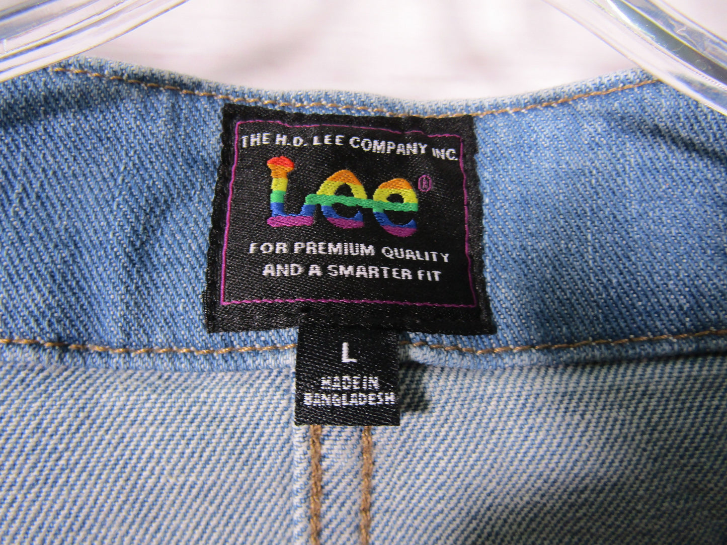 Lee Pride Women's Blue Denim Rainbow Accent Vest Size L