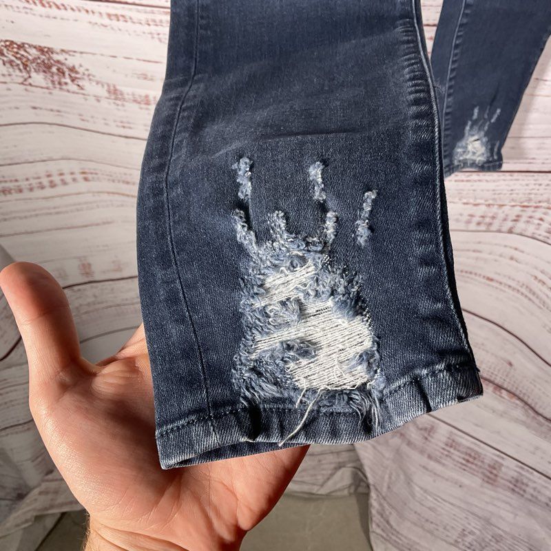 IRO Dark Wash Distressed Ankle Denim Blue WM22THIO Jeans - Size 28