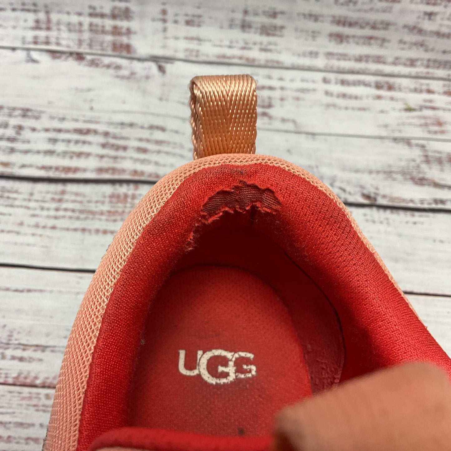 Ugg Calle Lace Sneaker Pink Leather Shoe Women Size 8