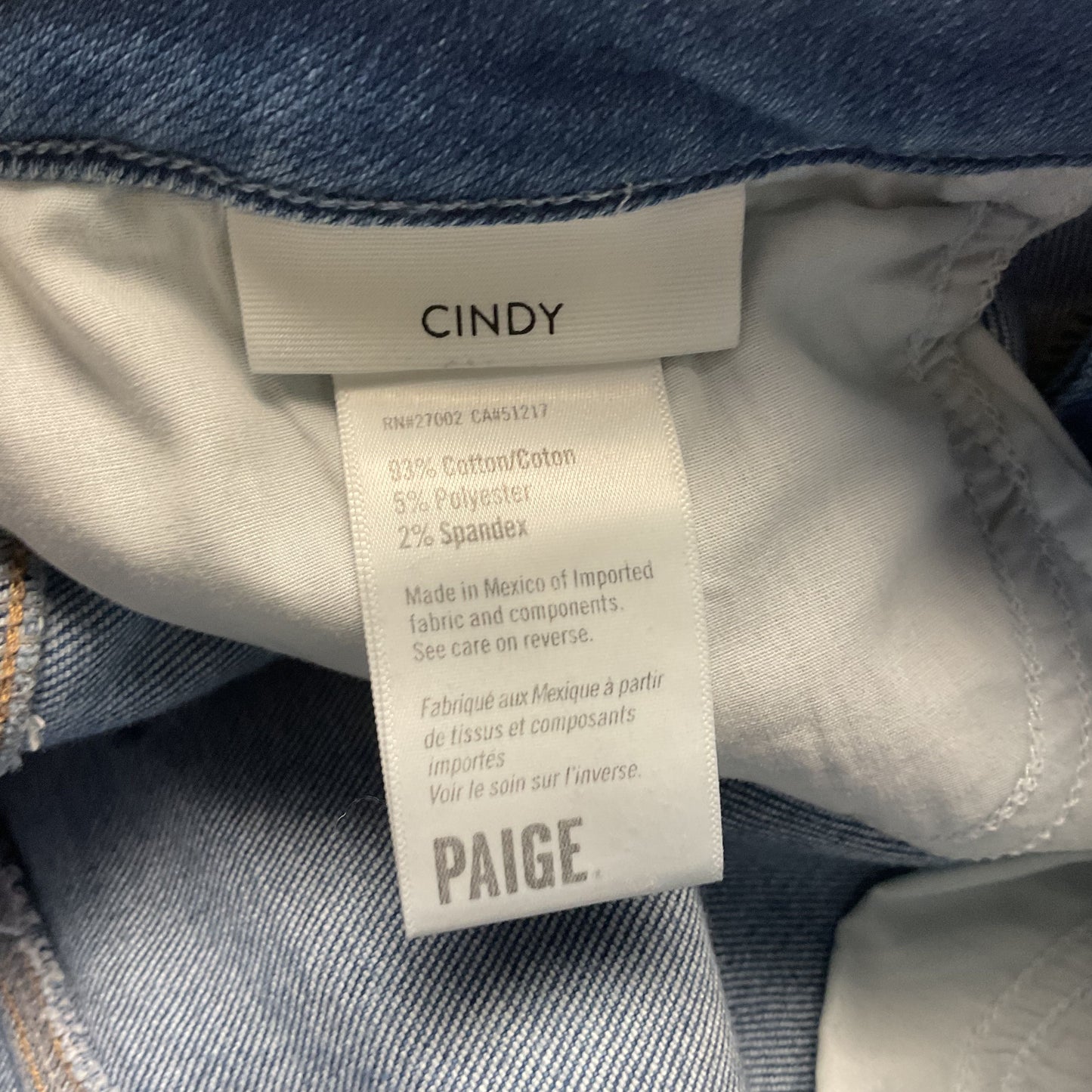 Paige Cindy Blue Raw Hem Distressed Jeans Pants Pants - Size 28
